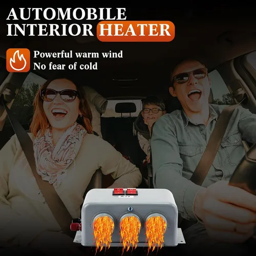 Vista 5 de Rossesay Kit de calentador de parabrisas de automóvil de 12 V, 600 W-800 W, 3 agujeros, kit de calentador de asiento eléctrico, calentador