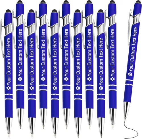 Vista 87 de STREADVE Bolígrafos personalizados personalizados con nombre grabado, logotipo, texto, bolígrafos de escritura suave, regalo personalizado para Negro