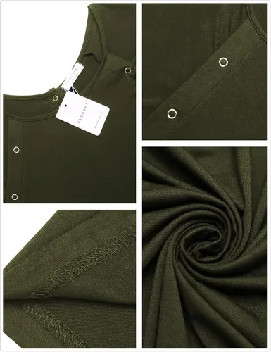 Vista 5 de Ekouaer - Camisón de manga larga para lactancia materna con botón