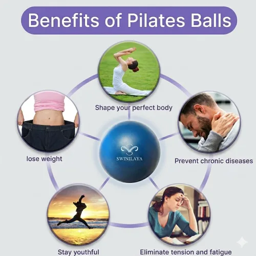 Vista 3 de Pilates Ball 9 Inch - Mini Exercise Ball Yoga, Barre, Core Training, Physical Therapy, Anti-Burst & Non-Slip