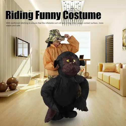 Vista 2 de TOPINCN Disfraz inflable para adultos, divertidos disfraces de chimpancé para adultos, disfraces inflables de Halloween, disfraces de cosplay