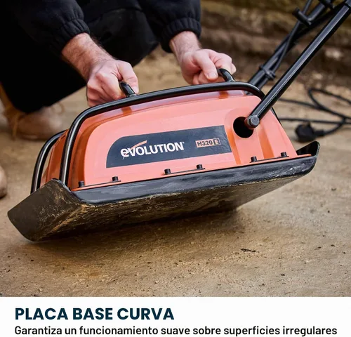 Vista 2 de Placa Compactadora Eléctrica Evolution Hulk - Ideal para Nivelar Pavimento, Preparación de Terreno de Césped Artificial, Patio, Bloques, Arena