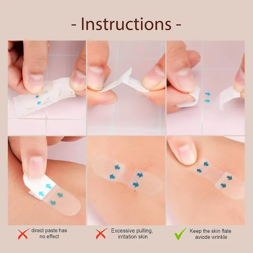 Vista 5 de Cinta de estiramiento facial invisible, 132 unidades, para doble barbilla, arrugas, levantamiento de piel flácida, cinta de levantamiento facial