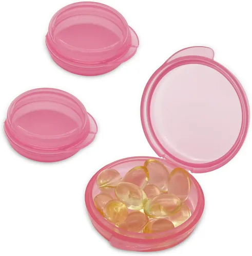 Vista 13 de UHOUSE Pastillero pequeño (paquete de 3), mini organizador diario de píldoras portátil para bolsillo de bolso, pastillero de viaje, contenedor
