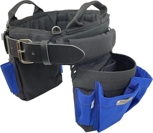 Vista 8 de BOULDER BAG - Cinturón profesional para electricistas MAX Combo con soporte trasero cómodo, hebilla de cinturón de cuero, cinturón de trabajo