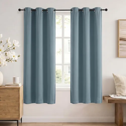 Vista 93 de Simplebrand Cortinas blancas puras de 96 pulgadas de largo para oscurecer la habitación, juego de 2 paneles para dormitorio/sala de estar, bloqueo