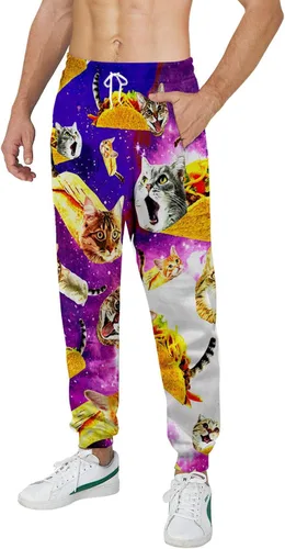Vista 3 de Loveternal Pantalones deportivos divertidos para hombre y mujer, con estampado gráfico gráfico en 3D, pantalones deportivos
