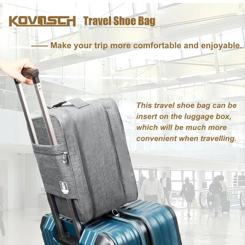 Vista 6 de KOVOSCH Bolsa de almacenamiento portátil para botas, Extra grande gris(13.8 x 10.2 x 8.3 in), Moderno