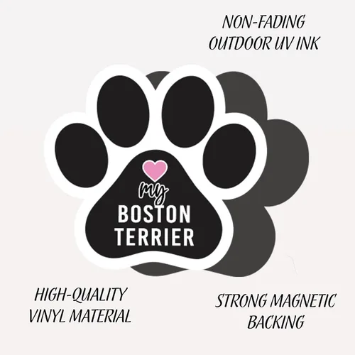 Vista 5 de Love My Boston Terrier - Imán para nevera, casillero para automóvil