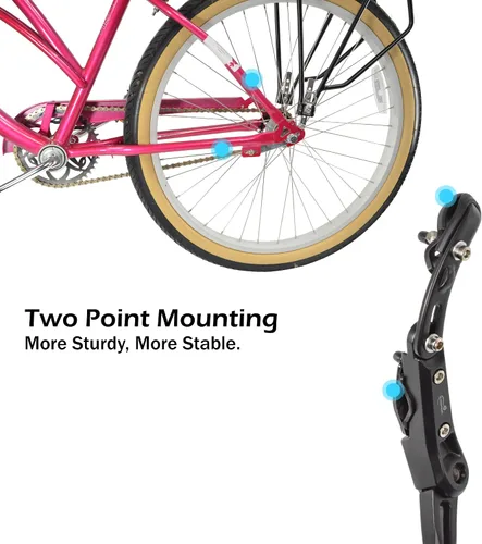Vista 4 de Lumintrail, soporte de montaje central para bicicleta, pie de apoyo, ajustable, aleación de aluminio, se adapta a 24"-28