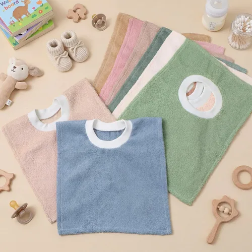 Vista 2 de Foaincore 3 piezas de cobertura completa para niños pequeños, baberos de bebé, baberos absorbentes de algodón toalla de rizo para niños pequeños