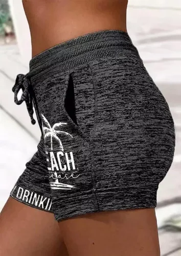 Vista 2 de LANMERTREE Pantalones cortos de verano con cordón para mujer, pantalones cortos cómodos y elásticos con bolsillos
