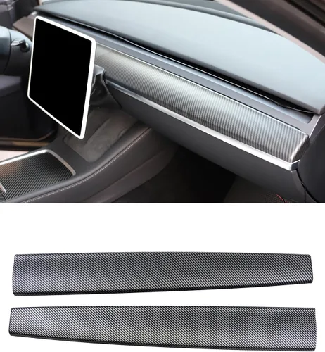 Vista 11 de KKTR-CAR Cubierta de tablero y cubierta de panel de reposabrazos interior de la puerta delantera, compatible con Tesla Model 3 2021-2023 Model Y