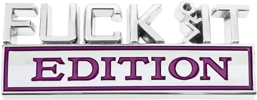 Vista 17 de Dickno Fuck It Edition Emblema para automóvil, calcomanías de decoración de parachoques de auto, calcomanía para guardabarros laterales 3D