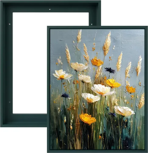 Vista 25 de FOLKOR Floating Frame for 8x10 Inch Canvas Painting with 0.6-0.8" Deep, 2 Pack Canvas Floater Frame Living Room Decor, Wall Art frame for Prints Oil
