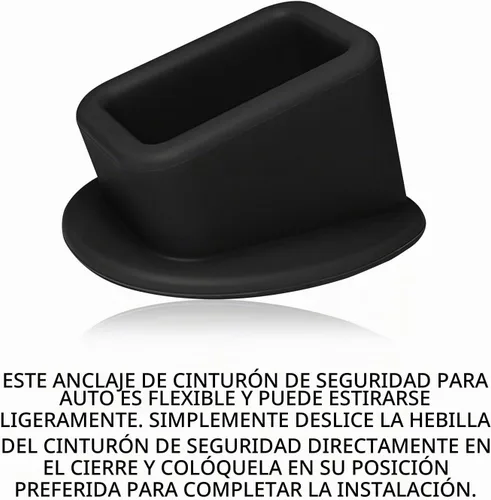 Vista 5 de 2 piezas de soporte para hebilla de cinturón de seguridad, hebilla de cinturón de seguridad trasera de silicona para automóvil con refuerzo para un