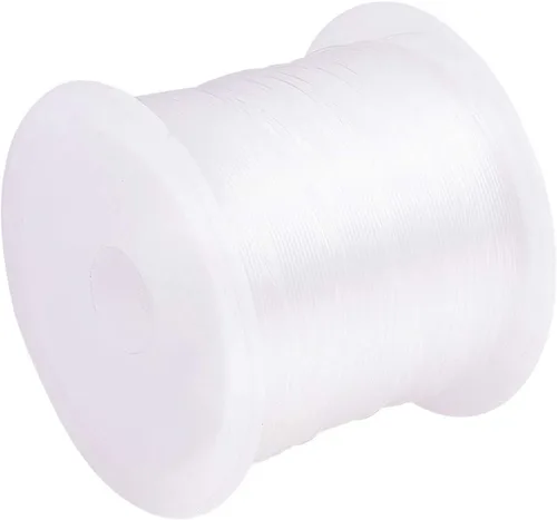 Vista 13 de Pandahall - 1 rollo de alambre transparente de hilo de nylon para pesca, color blanco.