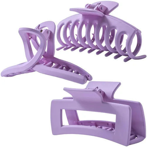 Vista 14 de Pinzas grandes para el cabello grueso, fino y fino, dientes de sujeción fuerte, pinzas de mandíbula granate entrelazadas para mujeres, juego de 3
