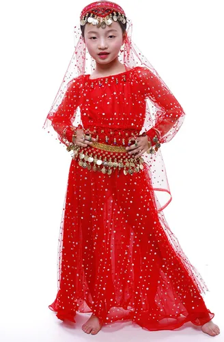 Vista 6 de Astage Conjunto elegante de traje de danza del vientre de la niñade la muchacha grande,Todos los accesorios