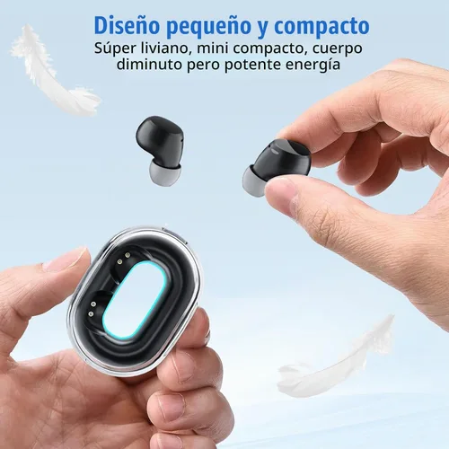 Vista 2 de Mini auriculares invisibles pequeños inalámbricos Bluetooth de perfil bajo más pequeños micro discretos auriculares ocultos para pequeños canales