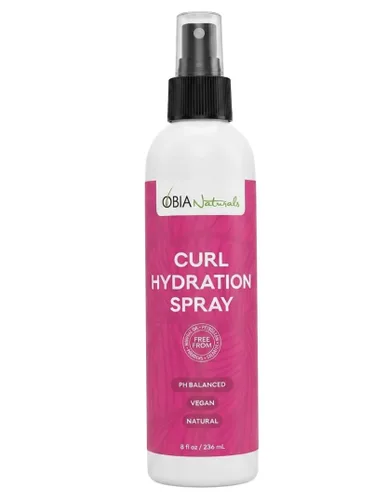 Vista 2 de OBIA Naturals Spray de hidratación para rizos – Hidratante refrescante, hidratante y nutritivo para cabello seco y rizos, 8 onzas.