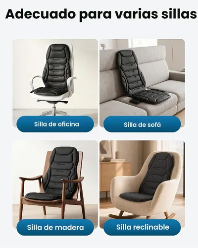 Vista 7 de COMFIER Masajeador de espalda con calor, almohadilla de silla de masaje