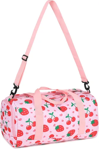 Vista 7 de BTOOP Bolsa de lona para niñas, niños, gimnasio, deportes, mujer, bolsa de viaje para entrenamiento, fin de semana, con compartimento para zapatos