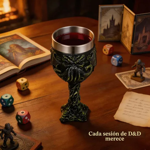 Vista 3 de alikiki Cthulhu - Cáliz de vino inoxidable de 7 onzas, regalo D&D
