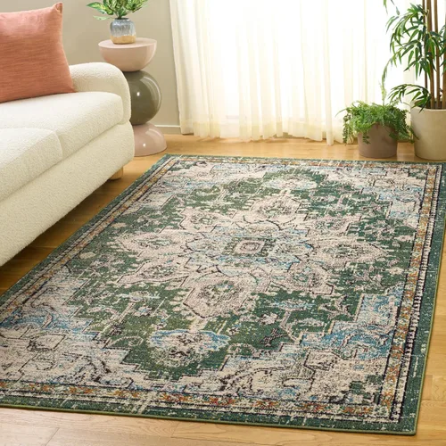 Vista 86 de Safavieh MAD473E - Tapete con diseño de medallón desgastado, bohemio elegante, colección Madison, no suelta pelos, fácil de cuidar, alto tránsito