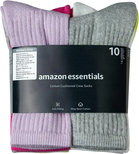 Vista 4 de Tienda Essentials Calcetines de algodón ligeramente acolchados para mujer, 10 pares