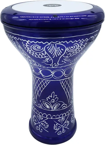 Vista 8 de The Wave Zaza Percussion - Darbuka Doumbek estilo egipcio de 17 pulgadas (negro - grabado)