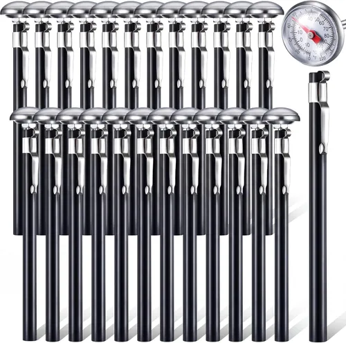 Vista 15 de Xuhal 6 piezas de termómetro de cocina de acero inoxidable con vástago largo de 5 pulgadas y esfera de 1 pulgada para leche, espumado, alimentos