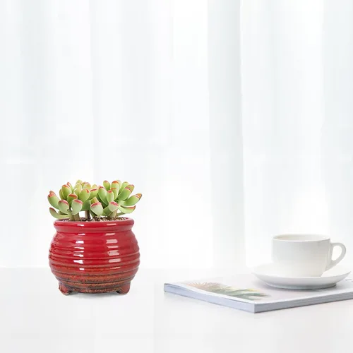 Vista 6 de ARTKETTY Succulent Pots, Small Plant Pots with Drainage Set of 6 Colorido-B