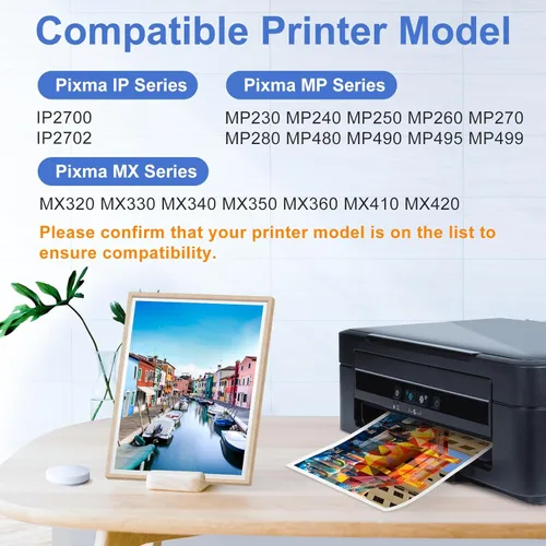 Vista 2 de Paquete combinado 210XL 211XL de repuesto para Canon 210 XL 211 XL color negro para impresora PIXMA MX410 IP2700 IP2702 MP240 MP250 MP495 MX340