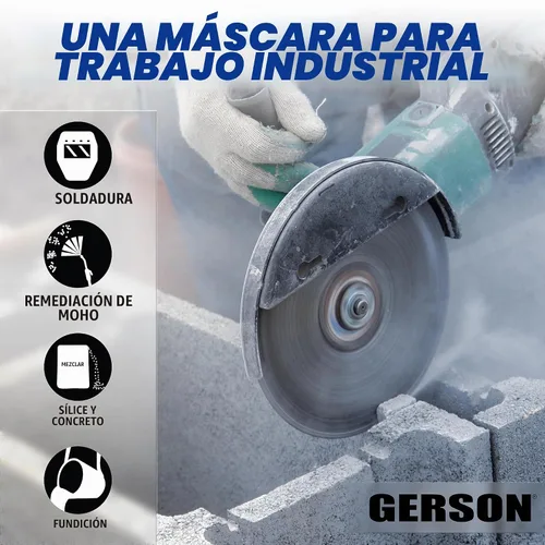 Vista 3 de GERSON Industrial P100 Respirador Kit de soldadura, sílice y polvo de hormigón, molde (mediano)