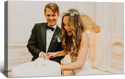 Vista 19 de Impresiones en lienzo personalizadas con tus fotos, imágenes personalizadas sobre lienzo, arte de pared para dormitorio, sala de estar, boda, bebé