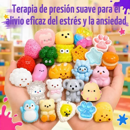 Vista 3 de 30 juguetes de Taba Squishies a granel, Kawaii Mini Squeeze Fidget Juguetes