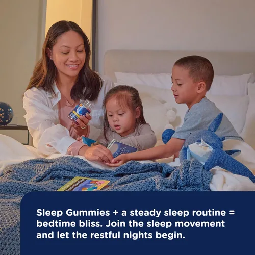 Vista 4 de Gominolas Mommy's Bliss de dormir para niños, con melatonina, ayudan al proceso natural del sueño del niño, a partir de 3 años, sabor fresa, 0.04oz