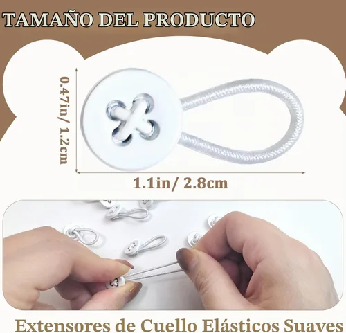 Vista 4 de 9 extensores de cuello para camisas de hombre, extensor de botón para camisas de vestir, extensor de cuello, extensor de cuello elástico suave