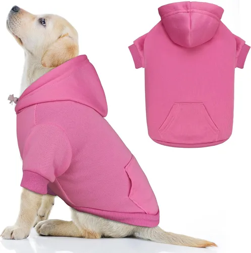 Vista 15 de Sudadera con capucha para perros pequeños, ropa de forro polar cepillado suave y liso, sudadera con capucha para mascotas con bolsillo (café-XS)
