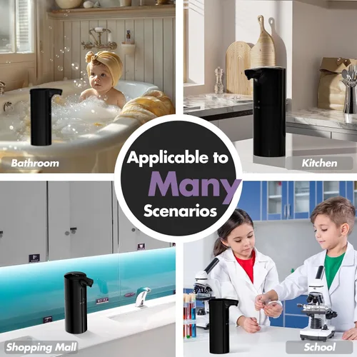 Vista 11 de Dispensador de jabón líquido automático YIKHOM, dispensador de jabón para platos con control de volumen ajustable de 8, 15.37 fl oz/450mL