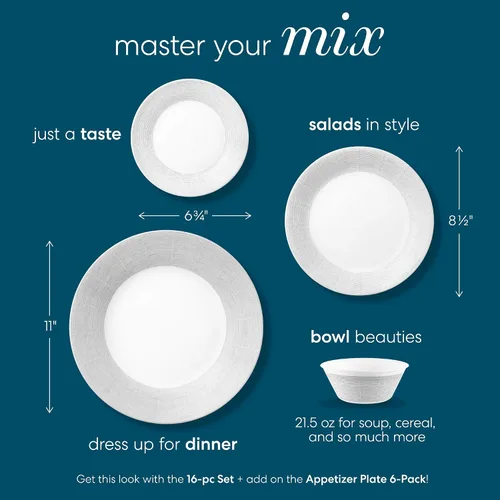 Vista 3 de Corelle Plato de almuerzo boutique tejido de 8.5 pulgadas (8.5 in), paquete de 6