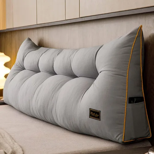 Vista 17 de Funda de almohada triangular grande para cabecero tamaño Queen, cojín para cabecero y respaldo, soporte de posicionamiento, almohada de descanso