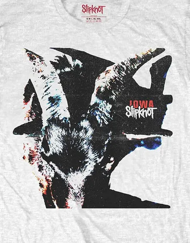 Vista 3 de Slipknot T Shirt Iowa Goat Shadow Band Logo Official Mens White