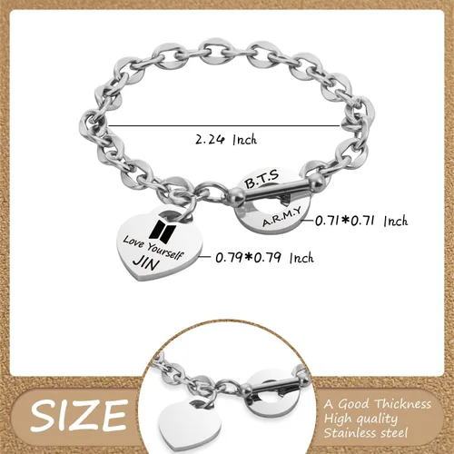 Vista 5 de ARETIS Kpop Bangtan - Pulsera para niños con texto en inglés "Be the best J-HOPE" JIMIN JK RM SUGA V, regalo de Bangtan Boys Lover, regalo