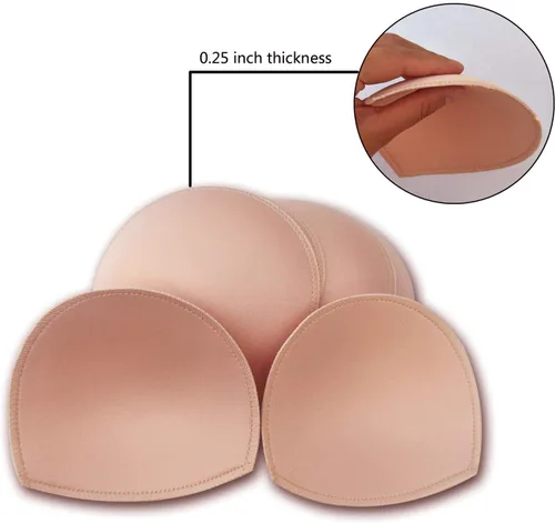 Vista 3 de 3 pares de almohadillas cosidas para brasier deportivo para mujer, brasier de yoga para ocultar pezones o inserciones de brasier push up