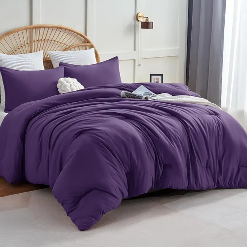 Vista 33 de CozyLux - Juego de edredón beige tamaño individual/individual XL, 2 piezas de juego de cama extra largo sólido transpirable acolchado, juego de cama