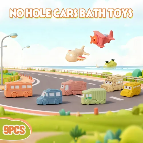 Vista 2 de Juguetes de baño para bebés, paquete de 9 unidades, juguetes de baño flotantes, sin moho, para bebés de 6 a 12 años y niños de 1 a 3 años, juguetes
