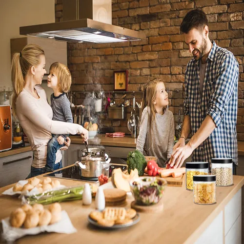 Vista 7 de Hajoyful Tarros de plástico con tapas, recipientes vacíos de slime para cosméticos, tarros de comida transparentes para alimentos, tarro redondo