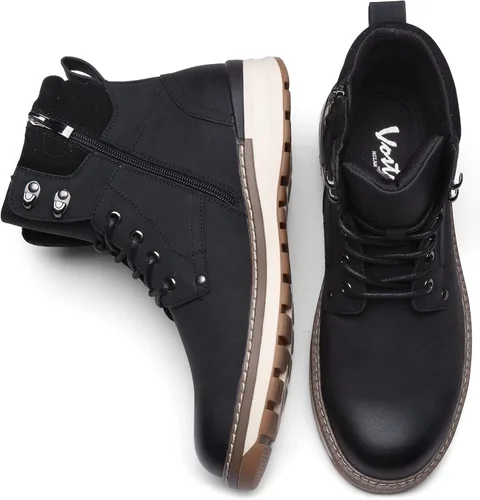 Vista 7 de Vostey Botas de hombre Casual Chukka Cremallera Lateral Moda Bmy8050a-negro